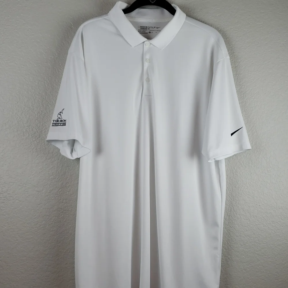 Nike | Men's White Activewear Tiburon Golf Club Omaha NE Polo XL